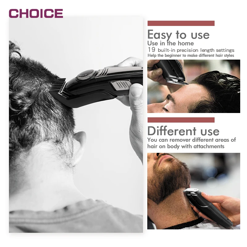 Private Label 5 in 1 Professional Hair Clipper Trimmer Mens Cordless Hair Trimmer Set Rechargeable Hair Clipper