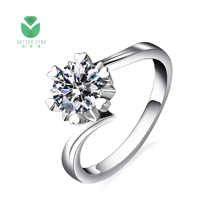 IGI certified 18k white gold/au750/pt950 women china customized lab grown diamond wedding ring jewelry