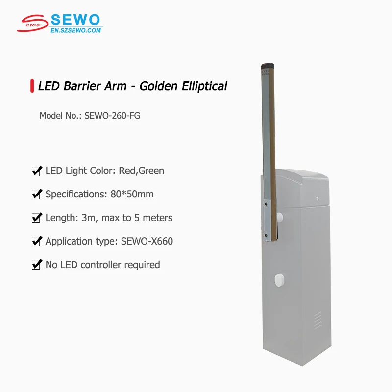 SEWO LED Barrier Gate Arm for Parking Lot Traffic Boom Barrier Gate Spare Parts