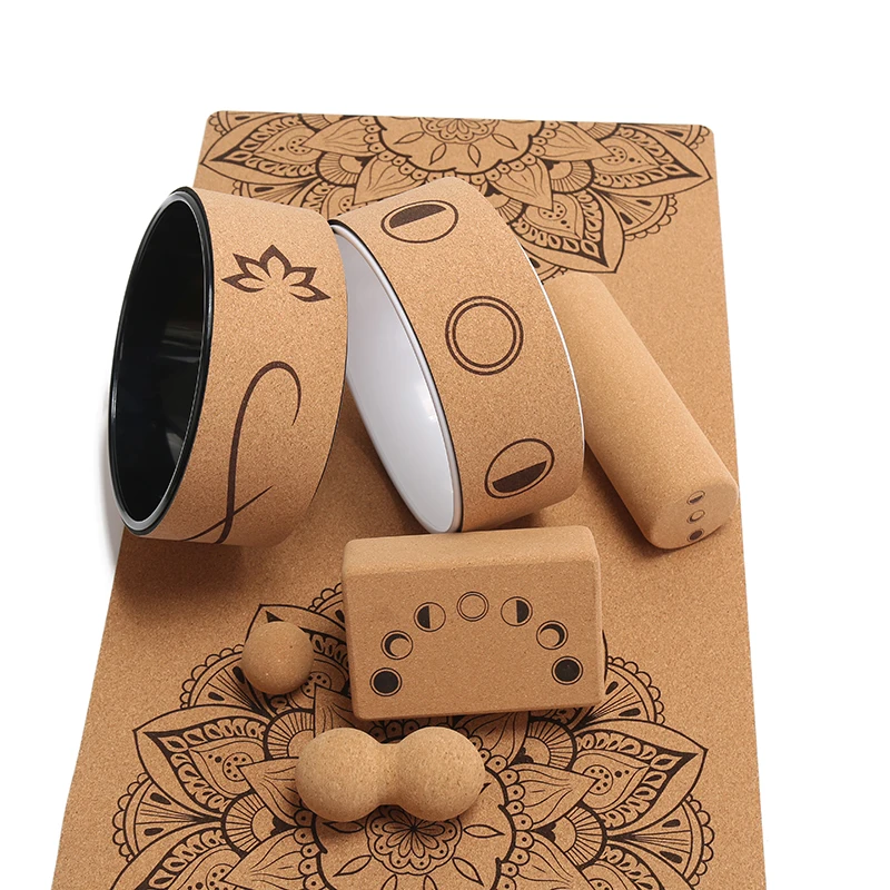 Laser Engraving Eco Friendly Stretching Massage Cork TPE Yoga Wheel