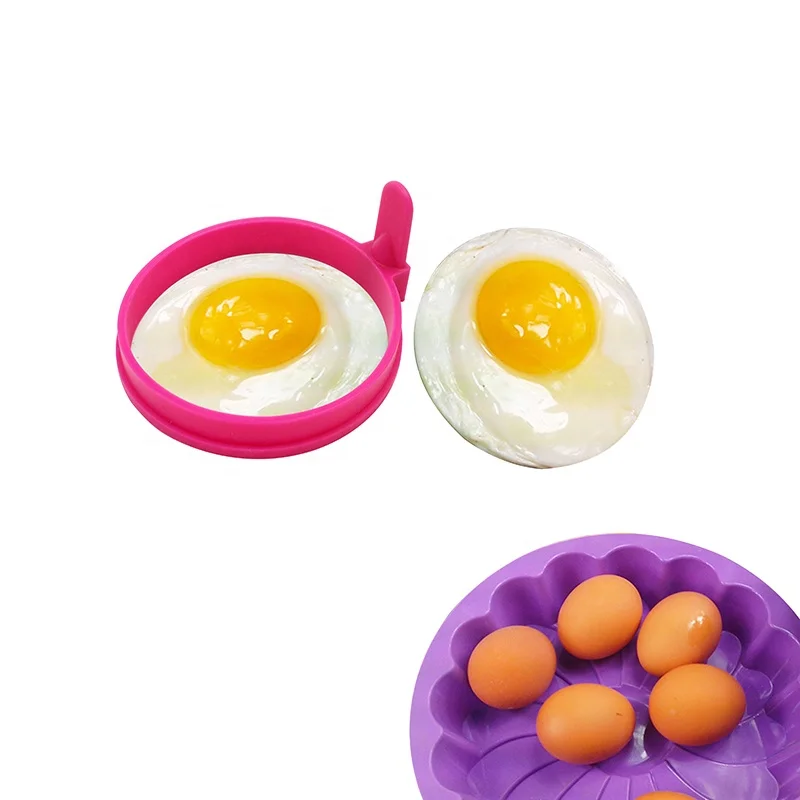 Custom Silicone Fried Egg Pancake Molds Ring Standers for Egg Cooking Silicone Poacher