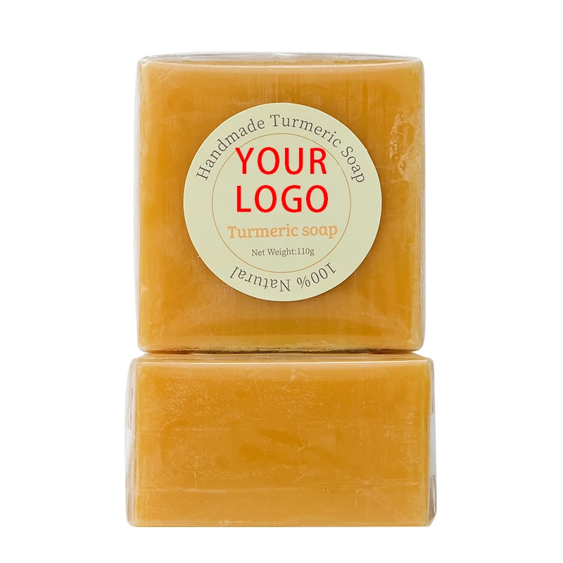 Natural Herbal Private label Skin Care Anti Acne Vegan Organic Face Cleaning Body Bath Tumeric Turmeric Handmade Bar Soap
