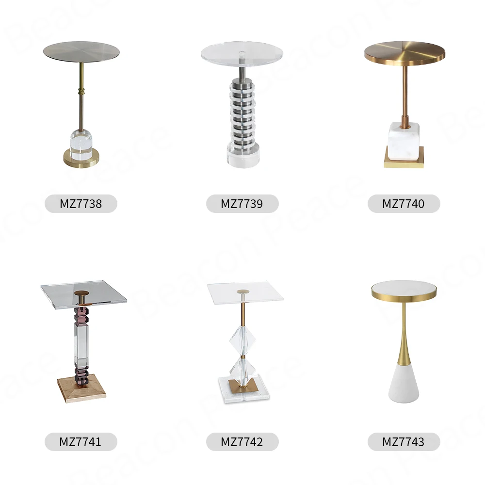 Modern Luxury C Shaped Side Table Mesa Auxiliar Beistelltisch Home Round Acrylic Nordic Small Coffee Table For Living Room