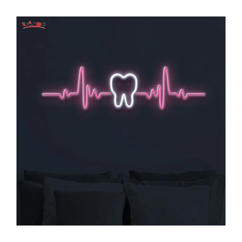 Winbo Dropshipping Custom led light neon sign Room Home Decoration Free design neon Teeth sign
