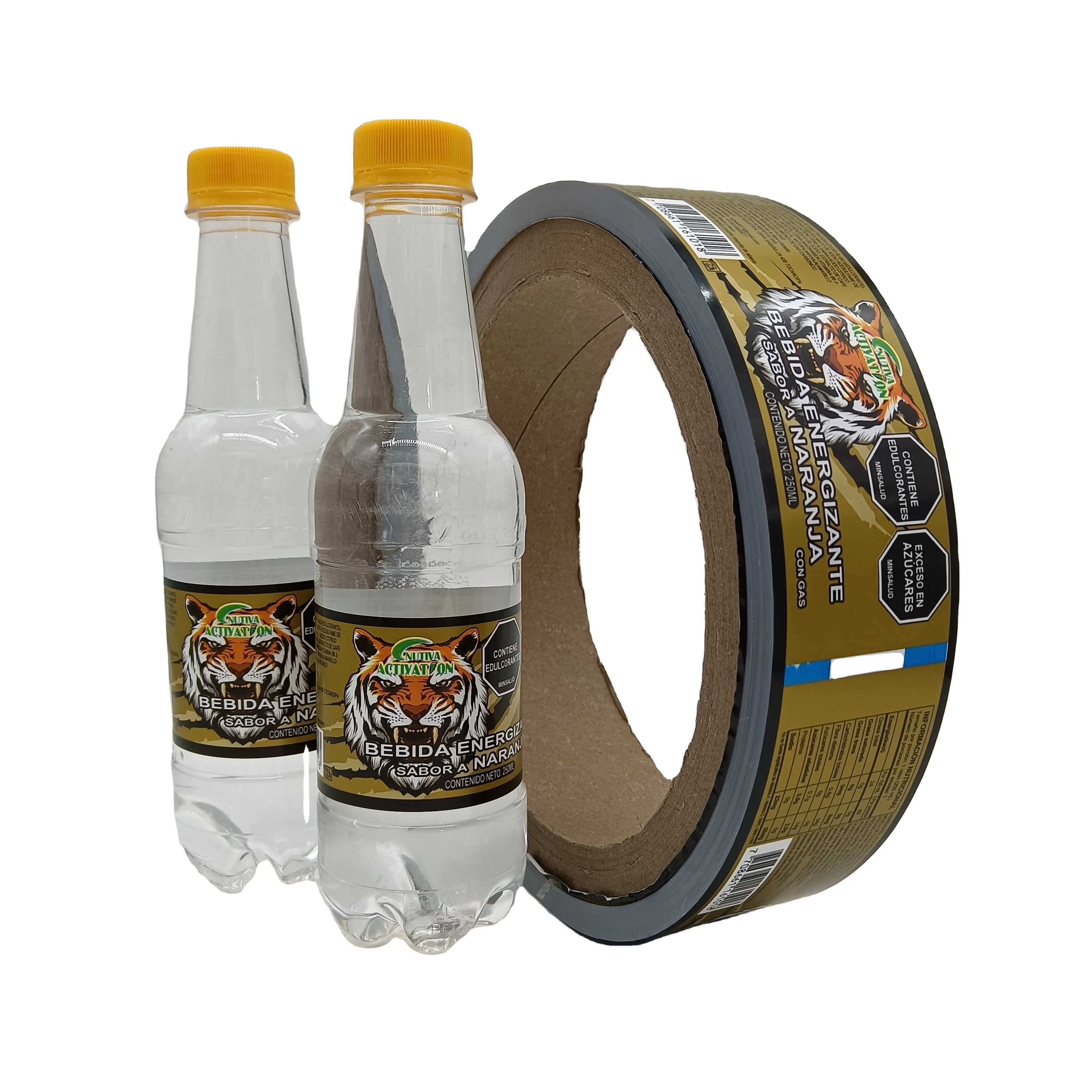 Custom Printed Logo Plastic Heat Shrink Film Roll PVC Shrink Sleeve Labels For Beverage Bottle