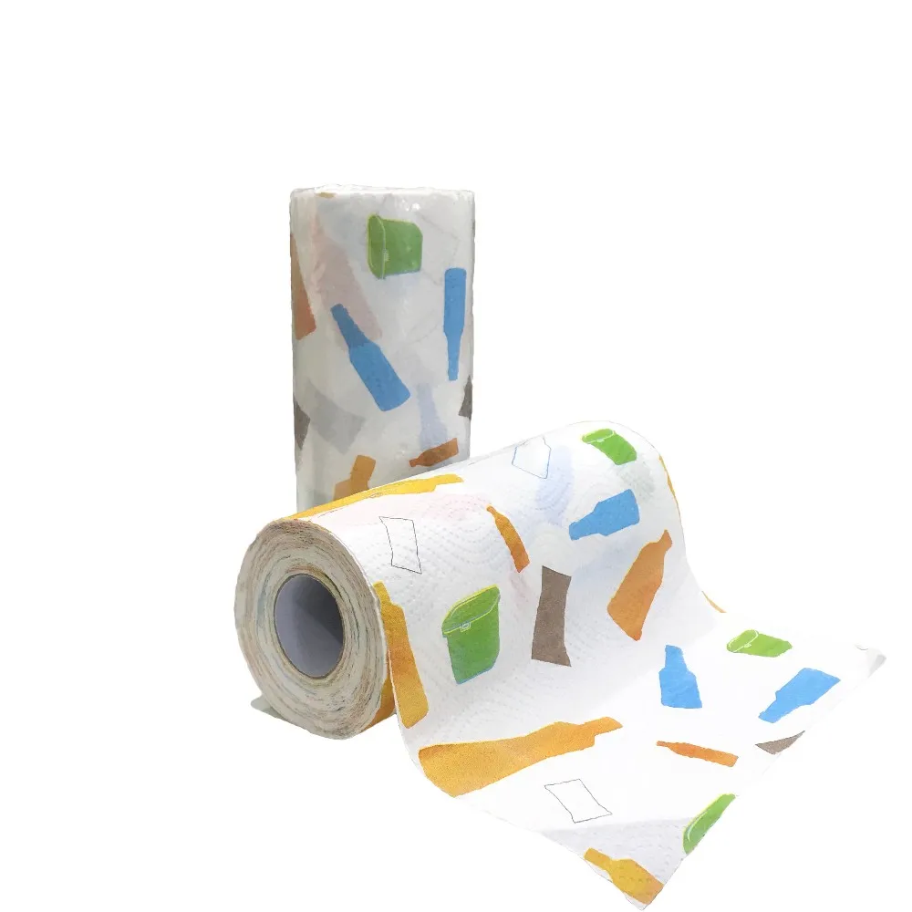 Wholesale Extra Absorbent 2-Ply Virgin Wood Pulp Kitchen Paper Towel Roll Commercial Embossed Printed for Home Office Use