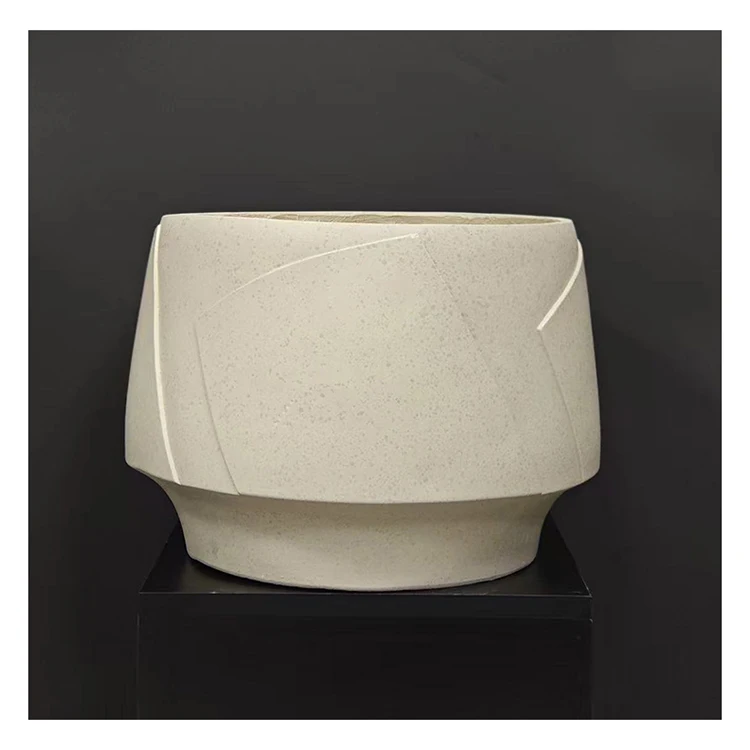 Wholesale hot selling matt color glaze flower pot home decoration fiber clay succulent garden pots & planters