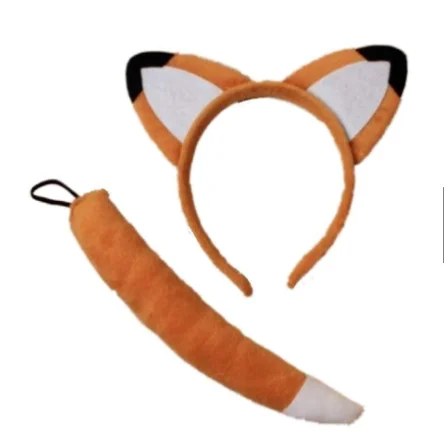 FOX Ears and Tail Set Animal Headband Fancy Dress Costume Accessory