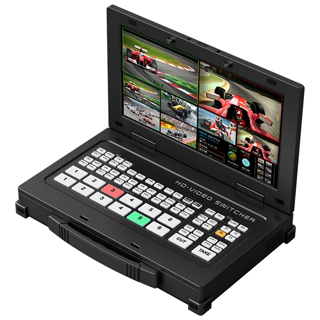 TCHD 6 channel portable multi-format live streaming HDMI video mixer switcher live broadcast system virtual studio