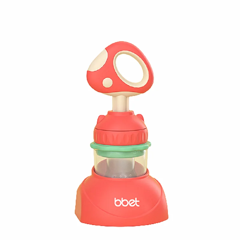 baby products pacifier fruit feeder, BPA free fruit feeder mushroom handle with stand base