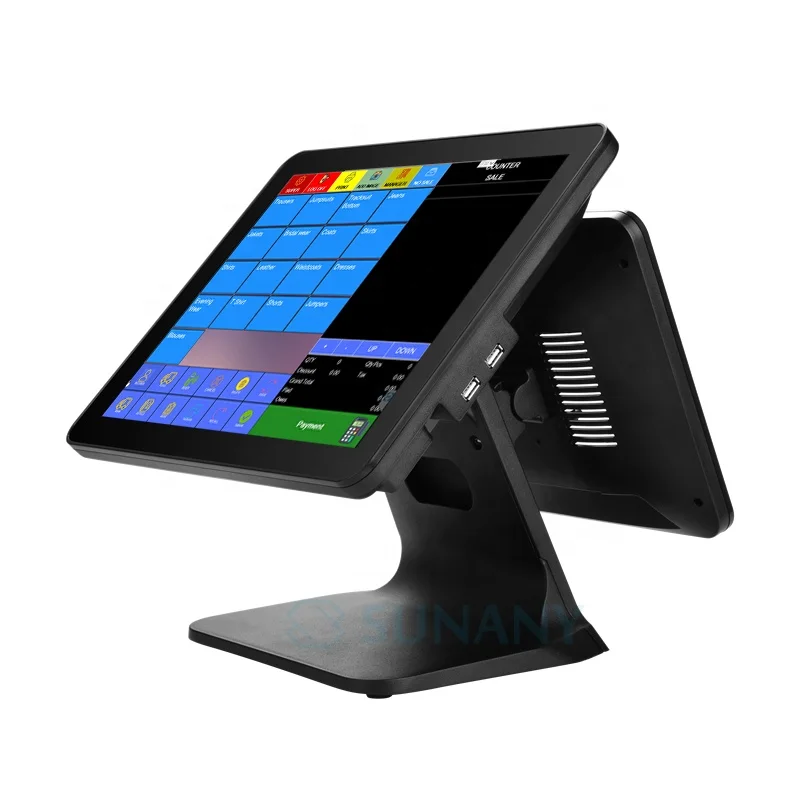 Широко используется настольный Pos терминал двойной экран Pos машина Windows компьютер