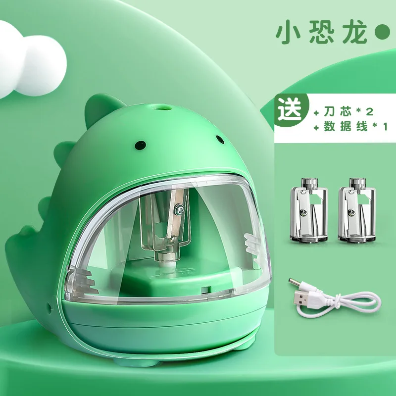New design Wire Pencil Sharpener  Cute Dinosaur Shape Electronic Pencil Sharpener For School Stationery Student  With Battery