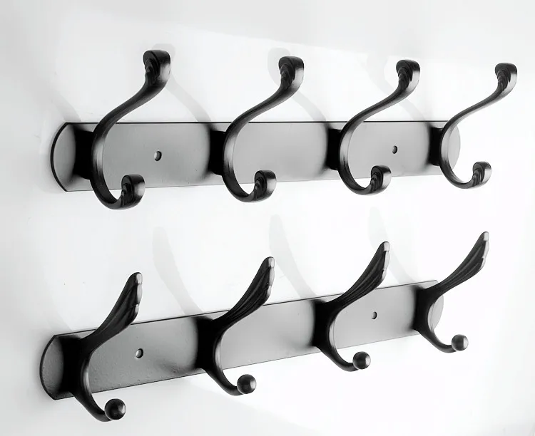 Stainless Steel Customized Black Wall Mounted Bedroom Hanging Clothes Coat Hooks