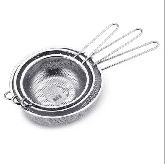 
XINCHU Strainer Stainless steel Washing Rice Vegetables Fruit Double Drain colander basket with Hands 