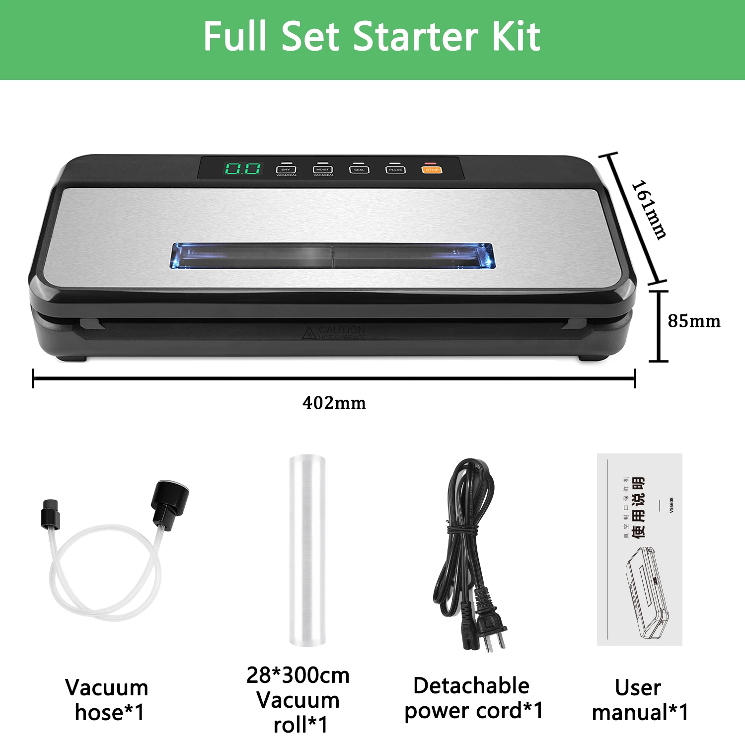 Safety NTC overheating protection vacuum sealer Automatic for kitchen food preservation Storage for Dry/Moist Product