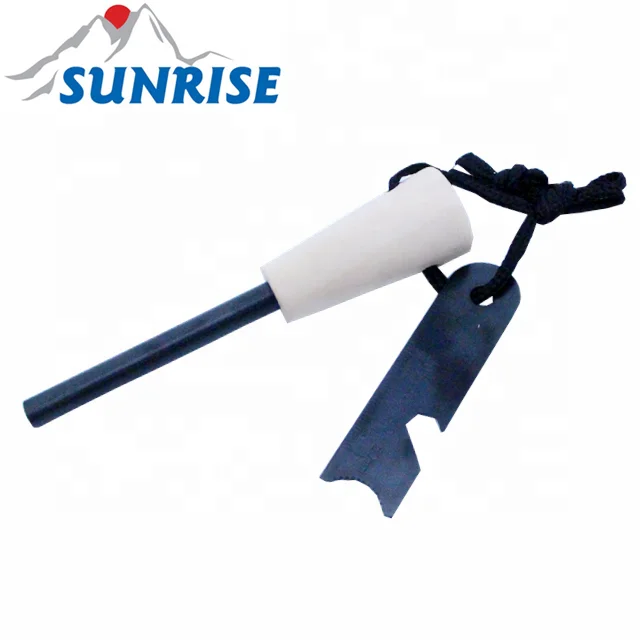 83008C#Emergency Fire Starter steel wood handle ferro rod flint for Outdoor Camping