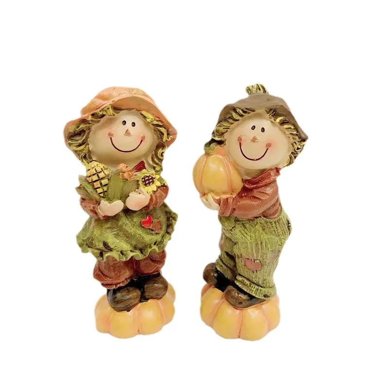 New Halloween Resin Crafts Pumpkin Small Stuff Home Decor Kids Pumpkin Craft Ornament Thanksgiving Harvest Decoration