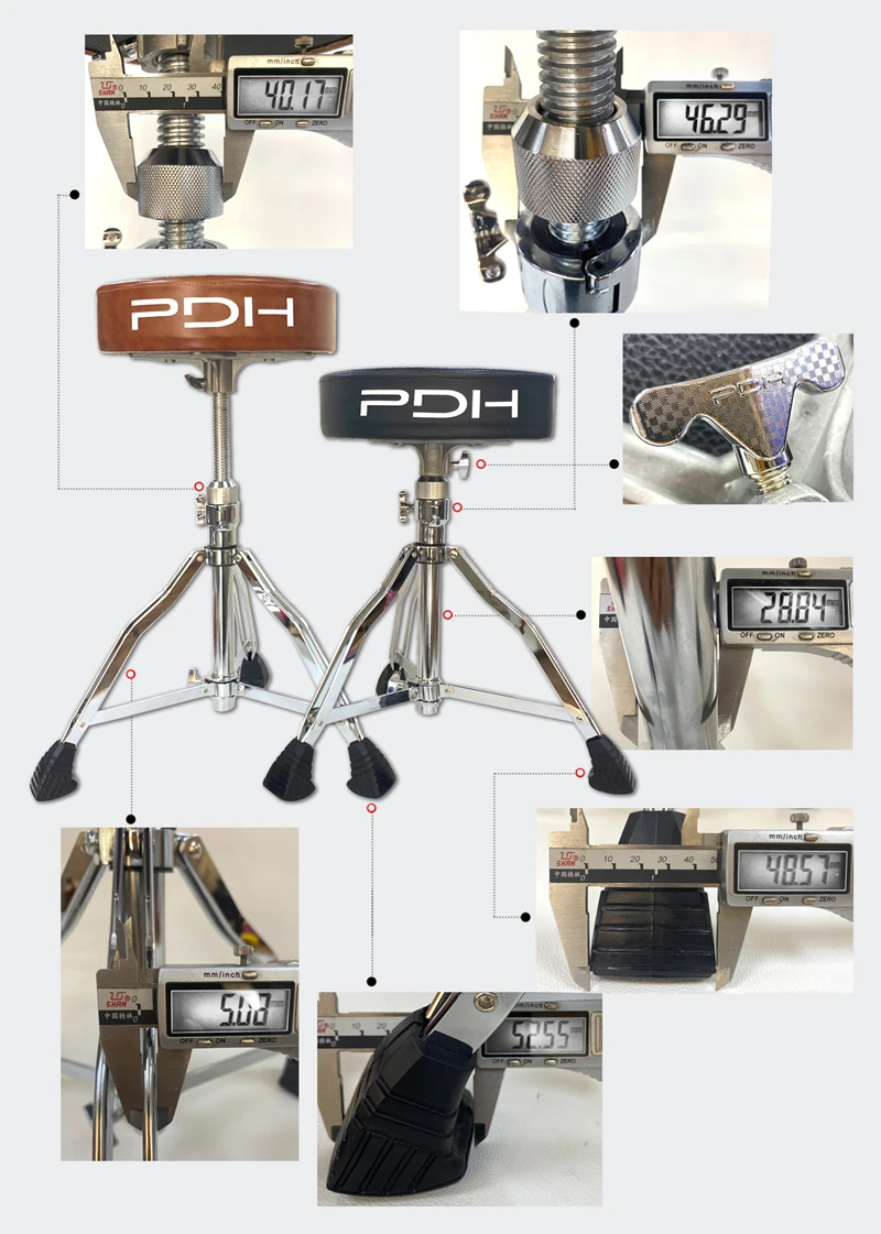 PDH Drum Throne ,Padded Drum Seat Portable Height Adjustable Drumming Stools with Anti-Slip Feet for Adults and Kids