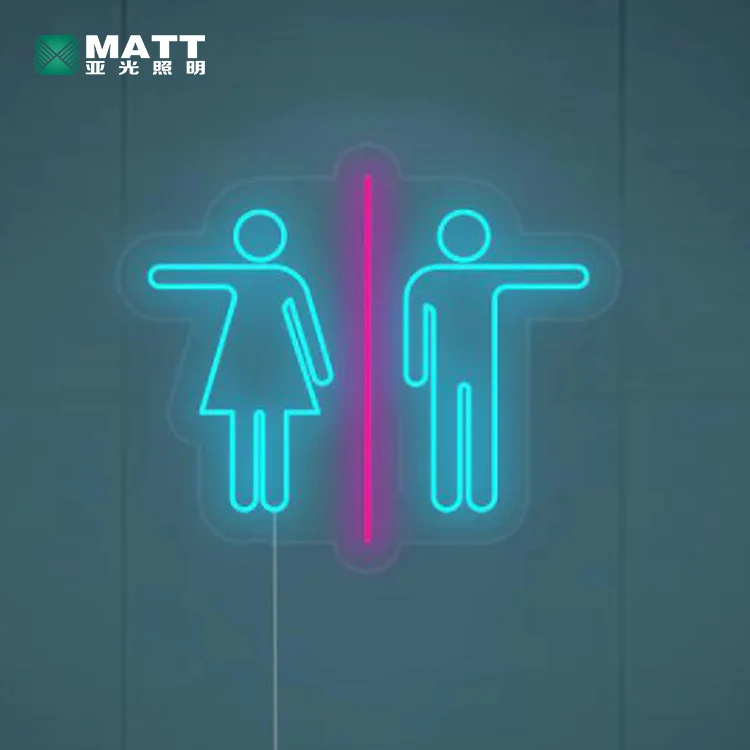 Matt 2023 Custom Popular Boy or Girl WC LED restroom neon Toilet Neon Sign for business sign