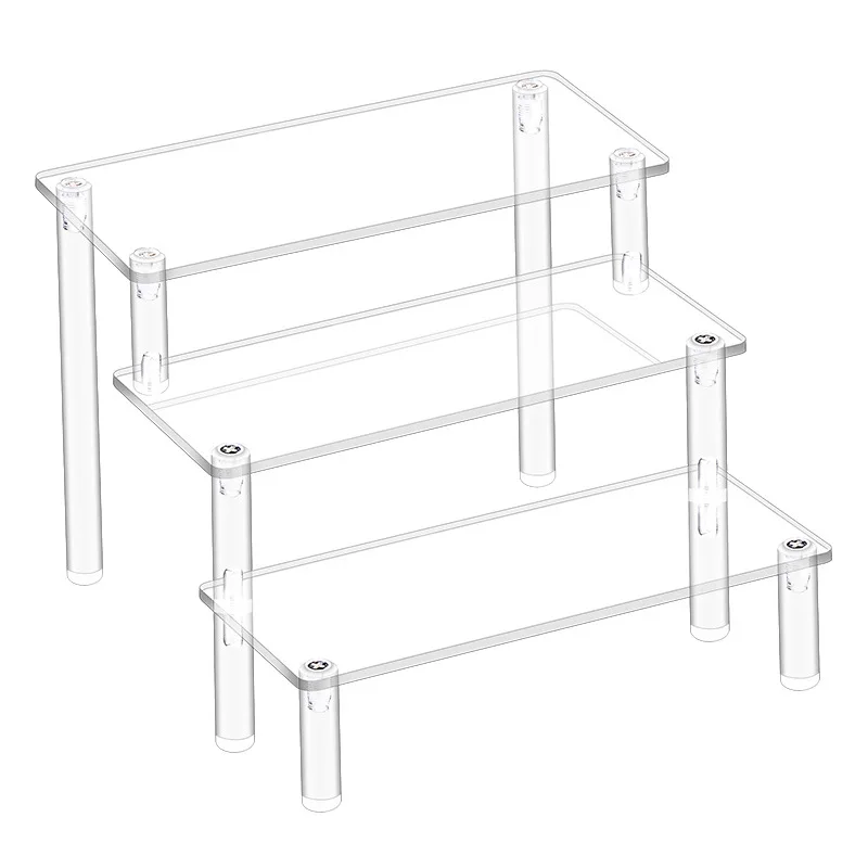 Food Dessert Perfume Clear Acrylic Shelves Organizer 3/4/5 Tier Cupcake Acrylic Risers Display Stands For Figures