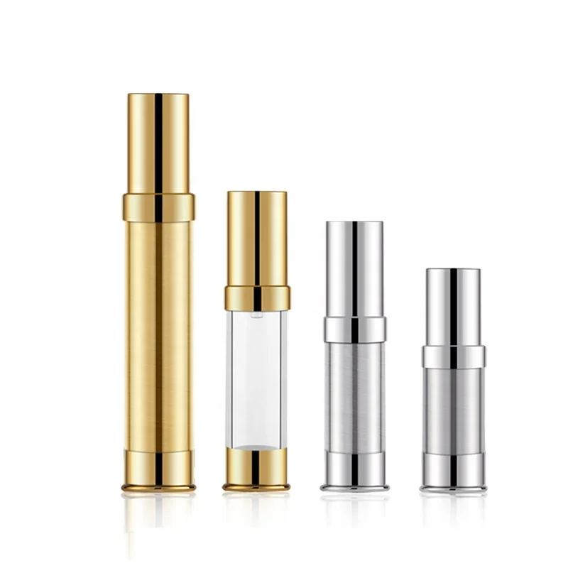 5ml 10ml 15ml 20ml  luxury silver gold empty cosmetic eye cream bottle lotion bottle airless pump bottle