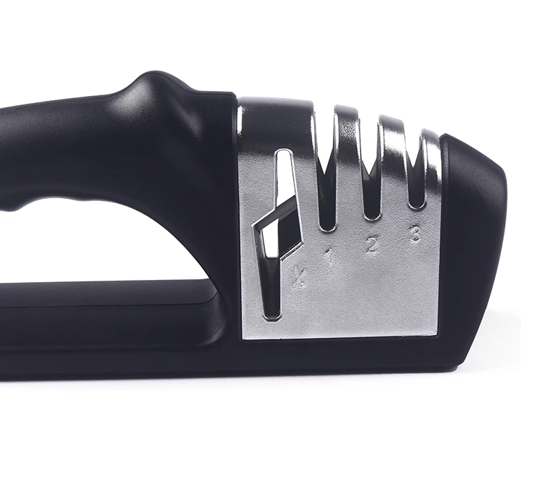 Kitchen Accessories Stainless Steel Plastic Handheld Knife and Scissors Sharpener Professional 4 Stage Kitchen Knife Sharpener