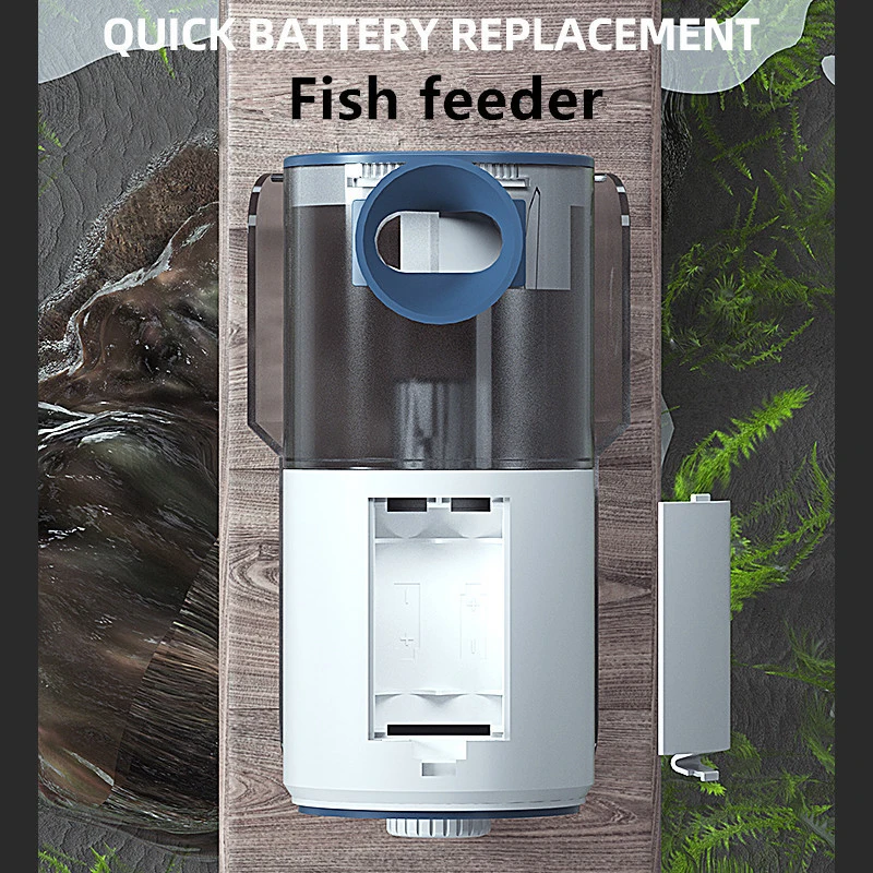 Automatic Timed Feeding for Ornamental Fish ABS Plastic Fish Tank Feeder with Pellets for Aquariums