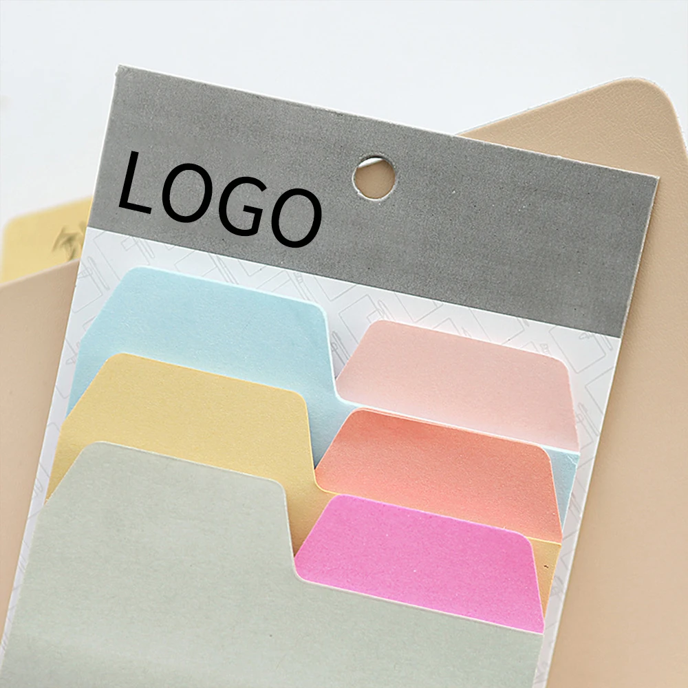 Wholesale Customizable Cover Color Logo Sticky Note Mass Production Cheap Promotional Goods Six-color index Color classification