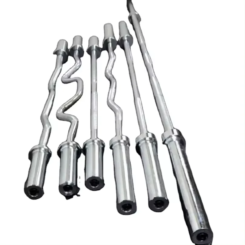 High quality gym chrome olymp barbell bar ez curl barbell bar weight lifting curved barbell bar