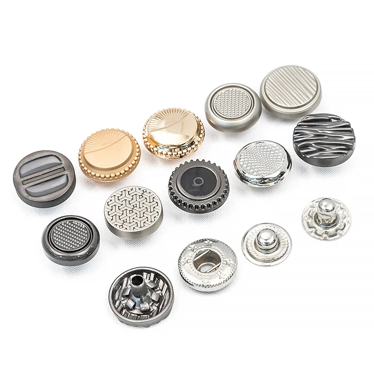 Wholesale Metal Square Zinc Alloy 4 Part Buttons Muslim Clothing Fastener Press Stud Shirt Thobe Snap Button