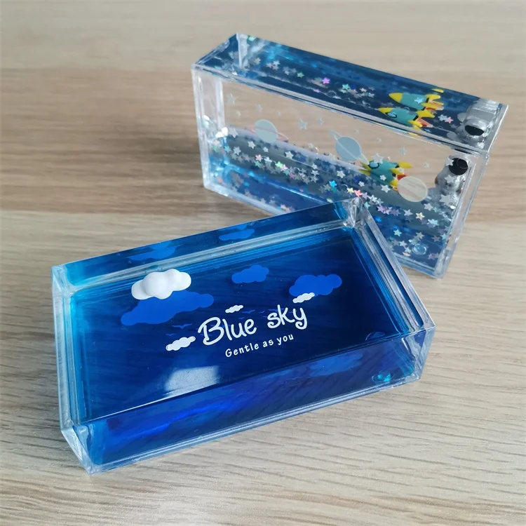 Sky clouds fluid drift bottle creative small ornaments blue sky decompression boys birthday gifts desktop decoration ornament