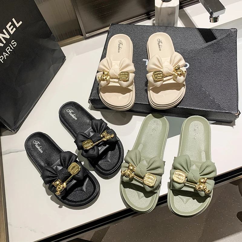 High quality PVC Women Sandals outdoor fashion Slides Slippers For Ladies Women Flat Sandals with best service and low price