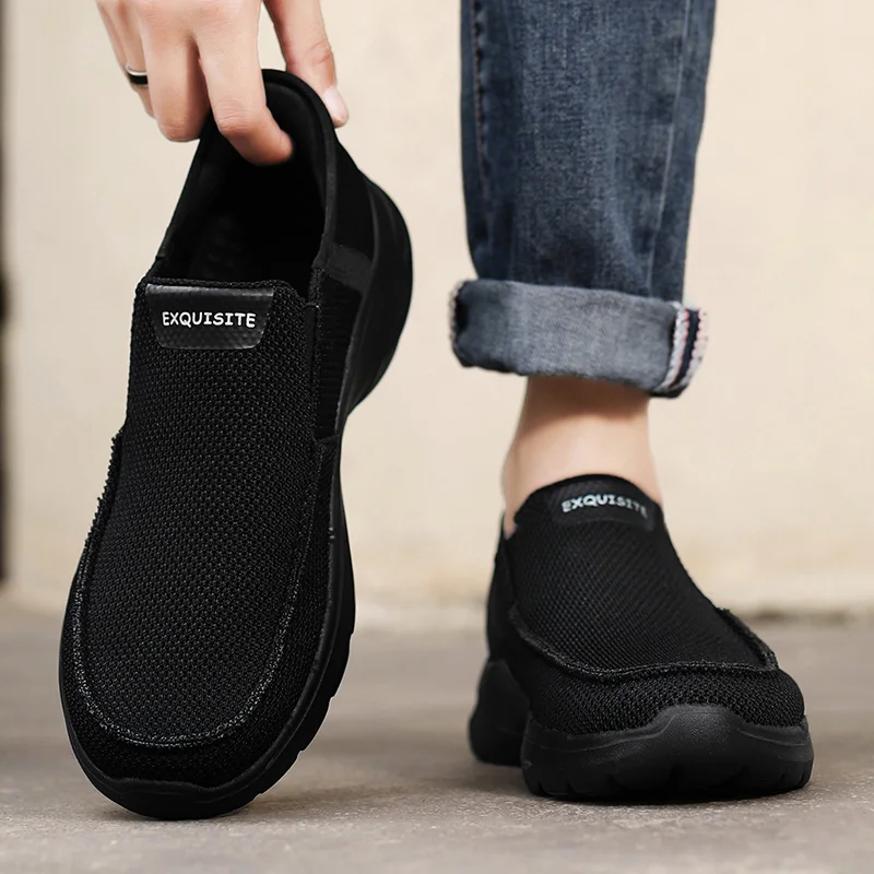 Low Cut  Mens slip On Flats Flat Skate boat Walking Shoes Daily Shoes Platform Slip on loafers shoes Sneakers for men