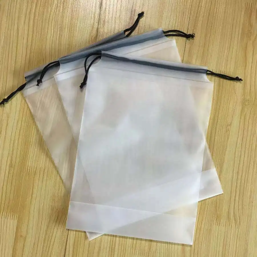 Custom Large Plastic Drawstring Bag PE Plastic Frosted Bags Pouch Gift Packaging Poly Bag For Clothes