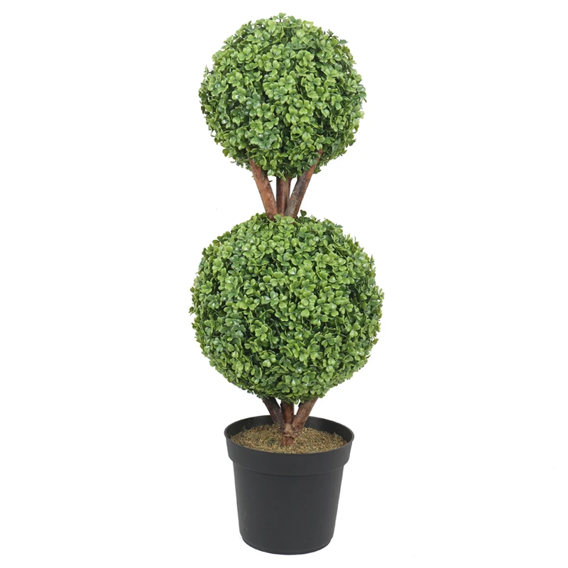 High Quality Artificial Topiary Plant Greenery Boxwood Grass Ball Artificial Bonsai Tree For Indoor Outdoor Decor