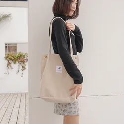 Manufacturer supply high quality custom logo korean corduroy tote bag for girls