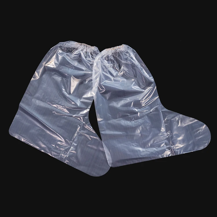 waterproof disposable PE foot long Rain Shoe Cover Boot with elastics