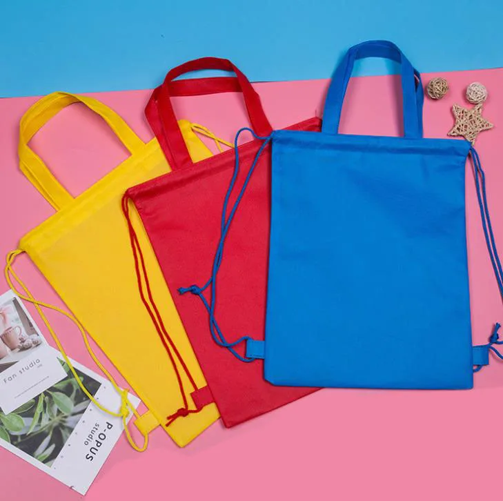 China factory waterproof custom diy Personalized brand logo printed pp non woven drawstring tote bags