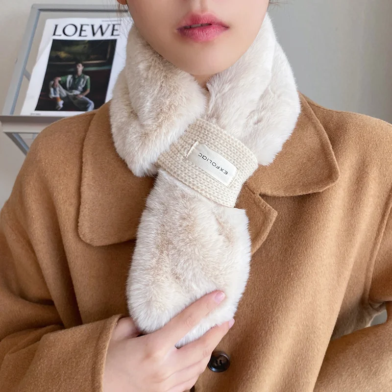 Amazon Hugely Popular Beautiful Wonderful Scarf Fur Scarf Faux Rabbit Fur Scarves Winter For Women
