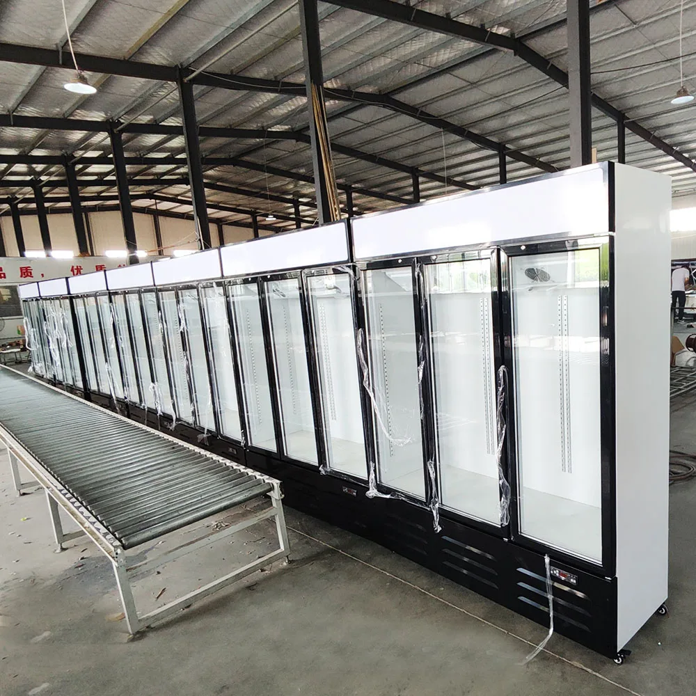 Large volume Beverage Cooler And Chiller Vertical 3 Glass Doors Beer Refrigerated Cabinet Commercial Fridge