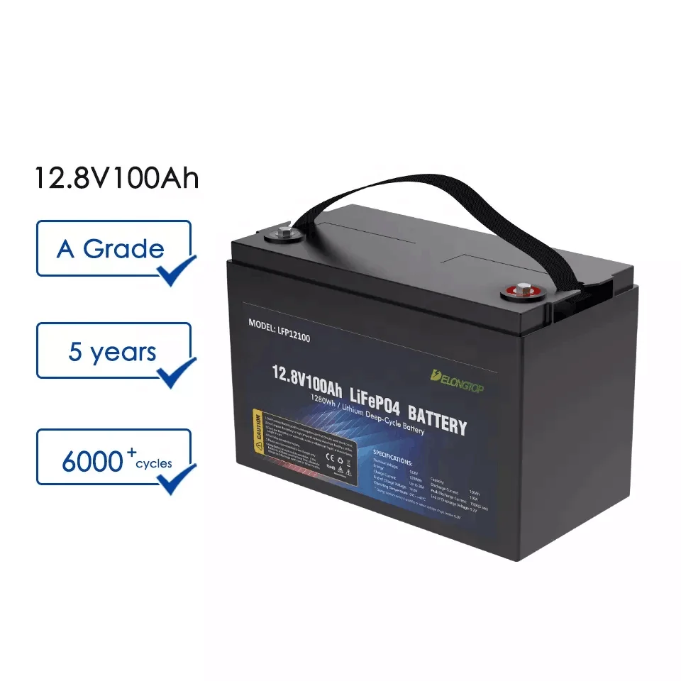 Lead acid battery Replacement LiFePO4 12V 100Ah battery pack Solar for golf cart RV boat