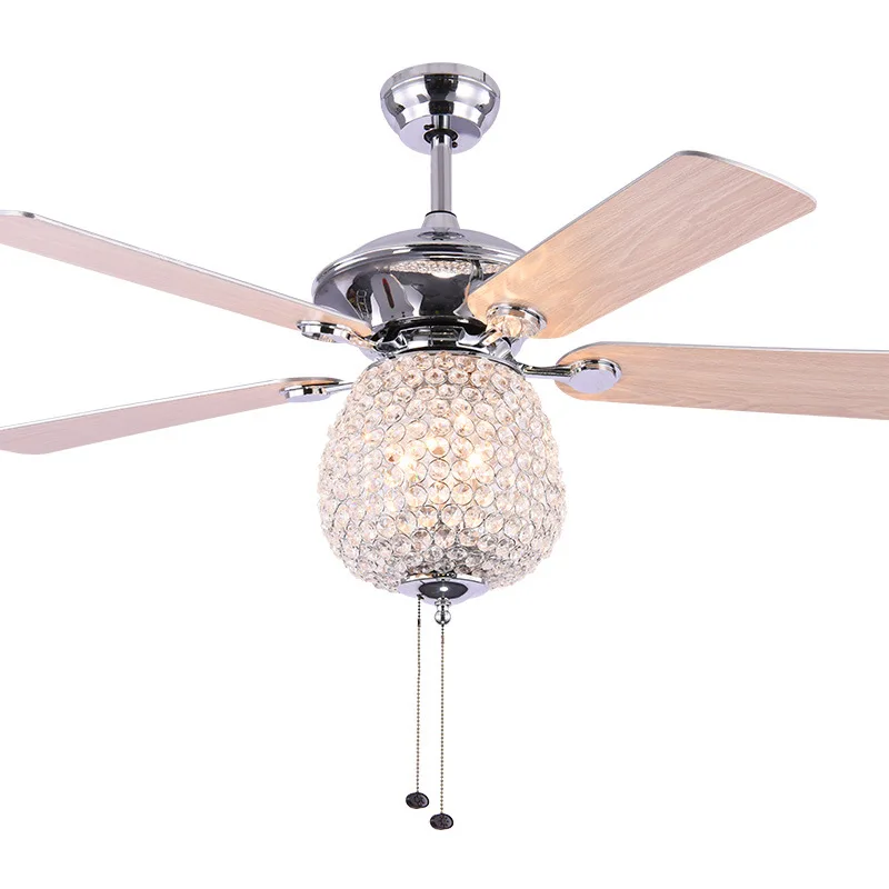 Industrial Solid Wood 5 Blade Remote Control Retro Ceiling Fan Lights Switch Control Ceiling Fans for Home Ceiling