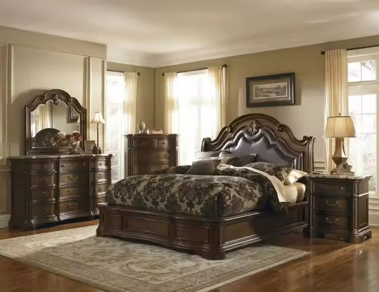 Classic King Queen Size Bedroom Set European Style Hot Sell Royal Luxury Bedroom Furniture set 5070
