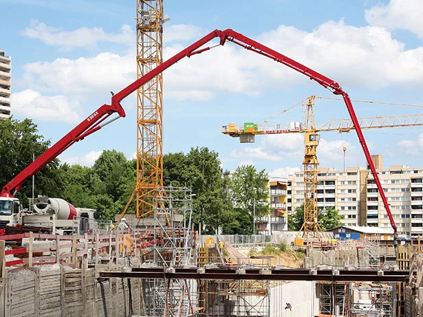 HB72V Brand New 72 m Concrete Boom Pump Truck 180 m3/h Output Mounted Concrete Placing Boom Pump Micro Fuel Pump Truck