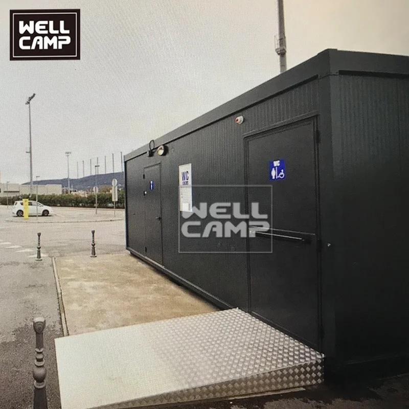 Wellcamp luxury portable container toilet two rest rooms sitting toilet with wash basin