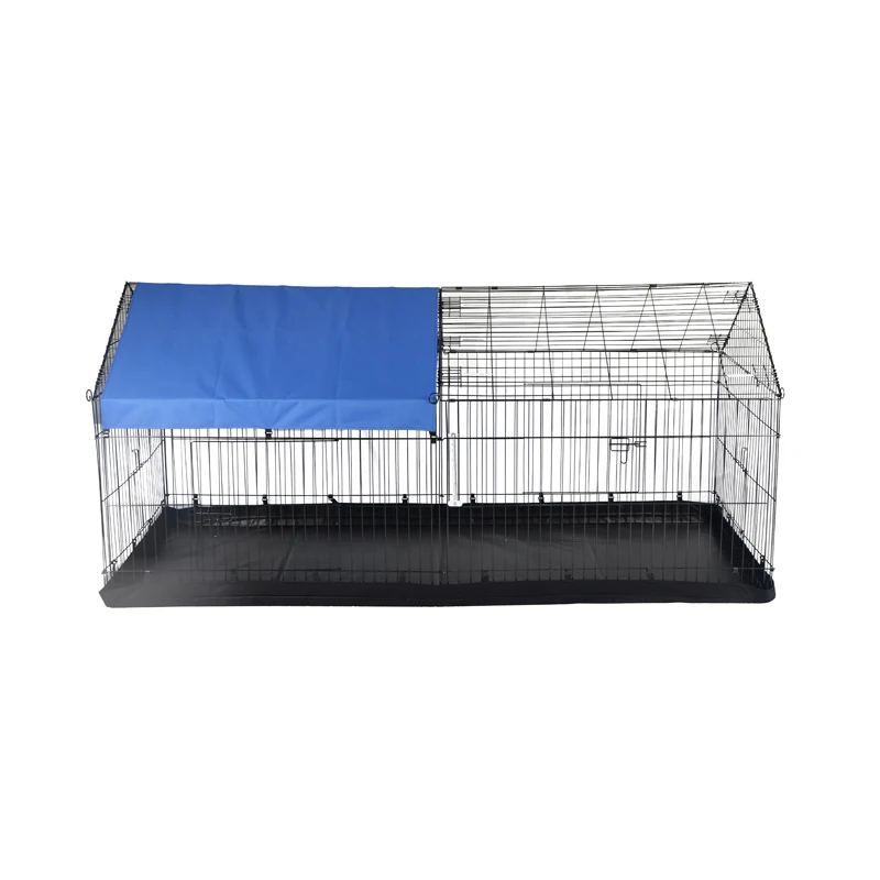 Large Foldable Metal Chicken Coop with Cover