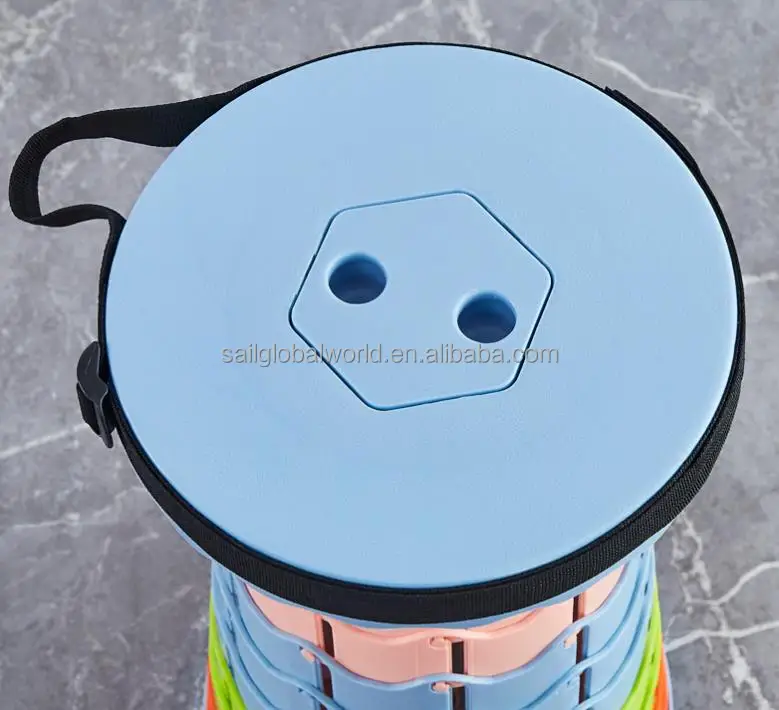 YH Portable Plastic Telescopic Stool Foldable Retractable Stool  Shrinkable Camping Fishing Garden Collapsible Folding Stool