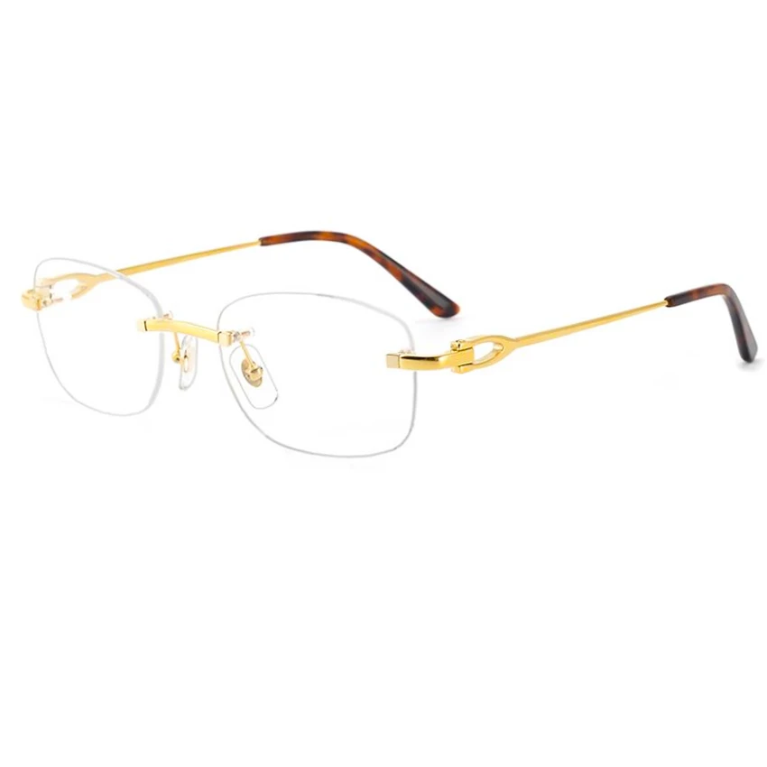 Luxury Optical Brand Designer CT0290O Customization Eye Eyeglasses Custom Logo Eyewear Titanium Rimless Glasses Frames for men