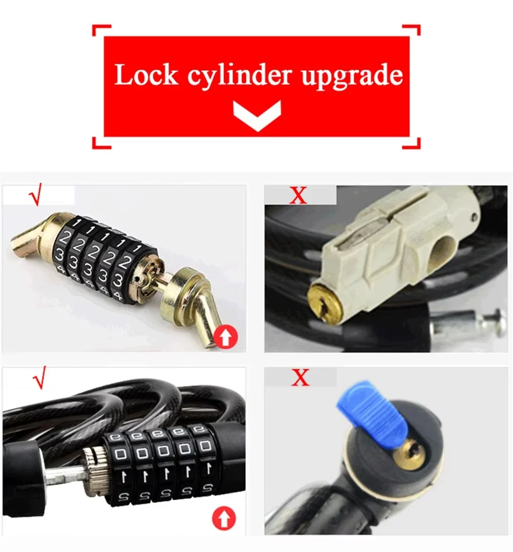 GUB Bicycle Combination Lock Chain Anti-theft Security Lock for Bike Mountain Chain Padlock Bike Lock 5 Digits SF-31
