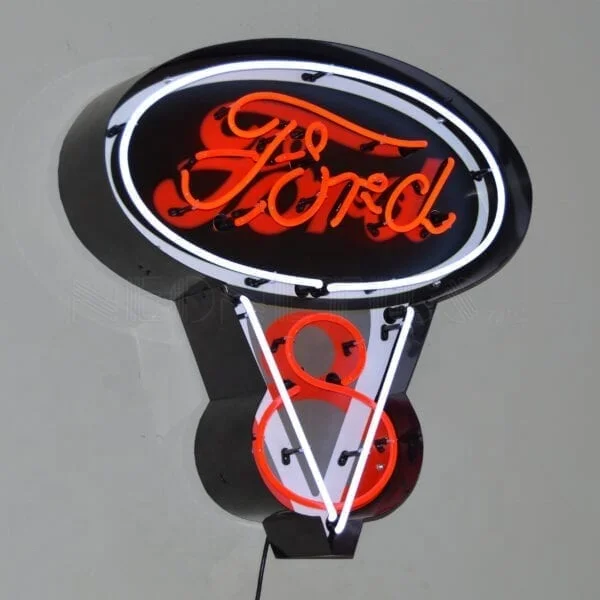 
Oem factory china suppliers lead free rohs certificate Ford neon sign light metal grid custom glass ford neon light L 
